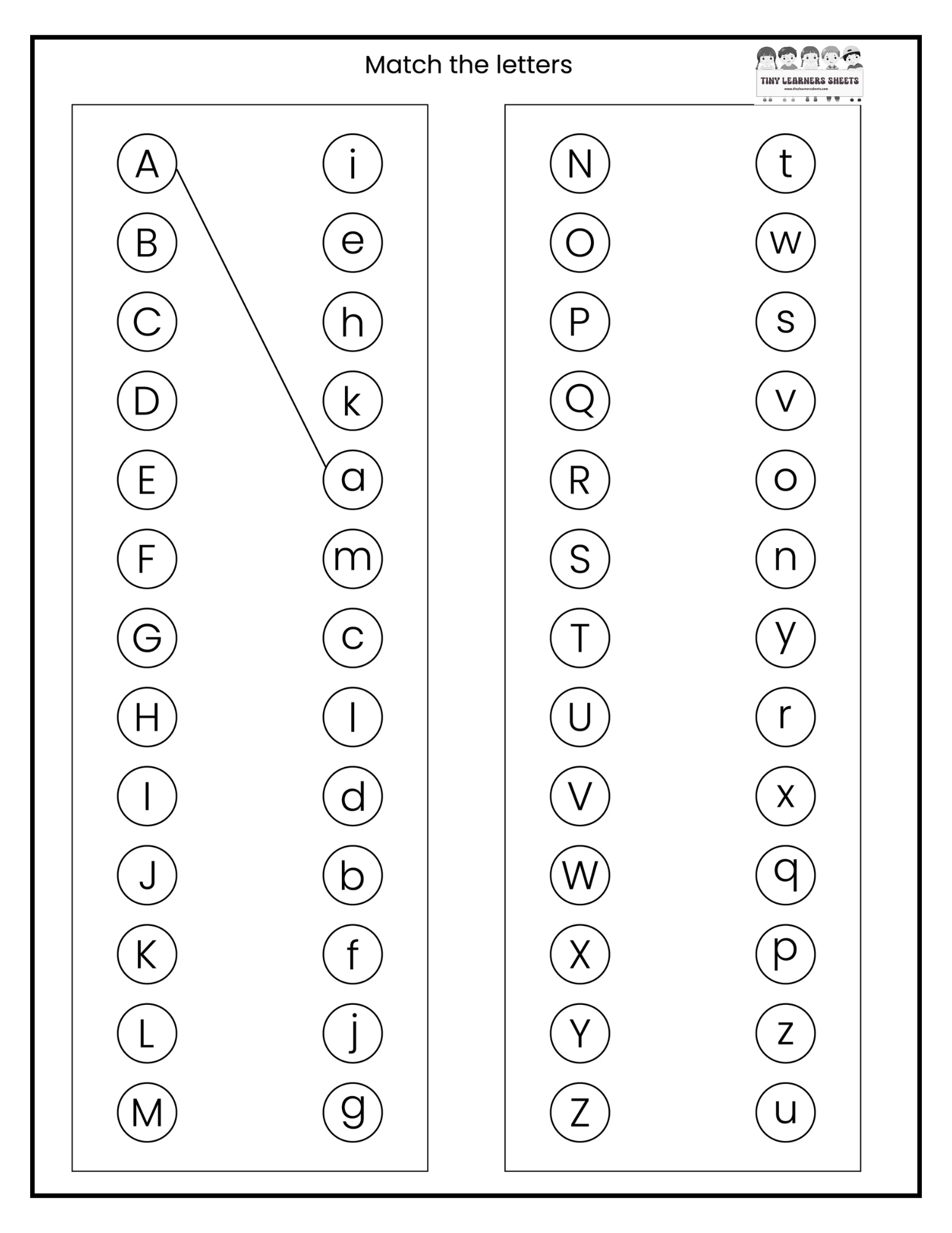 Match The Letter Worksheet